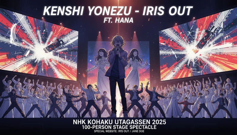 「米津玄師、紅白で『IRIS OUT』を100人舞台で披露」